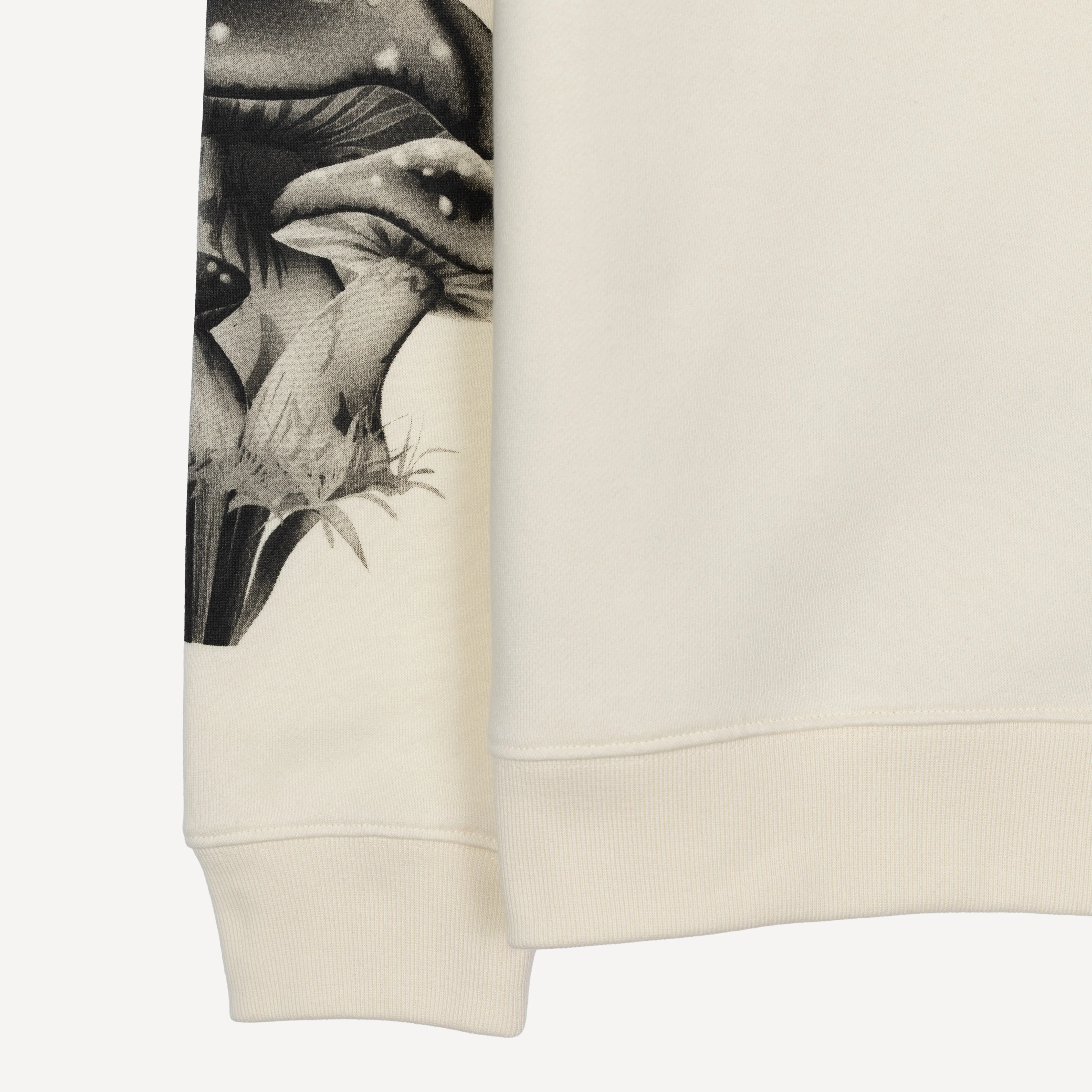 Graphic Wraparound Crewneck Pullover Sweatshirt - Tofu / Mushroom