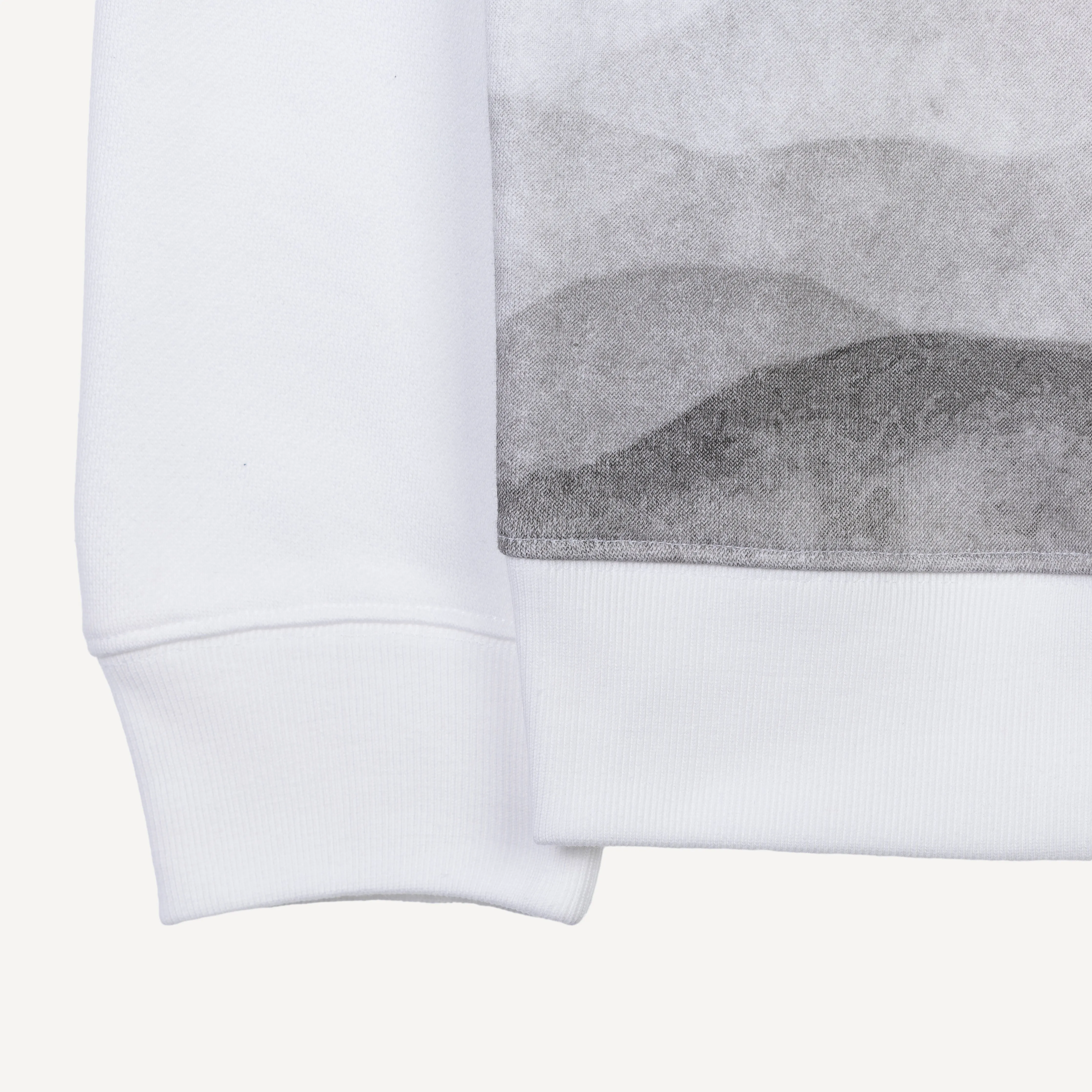 Graphic Wraparound Crewneck Pullover Sweatshirt - White / Koi