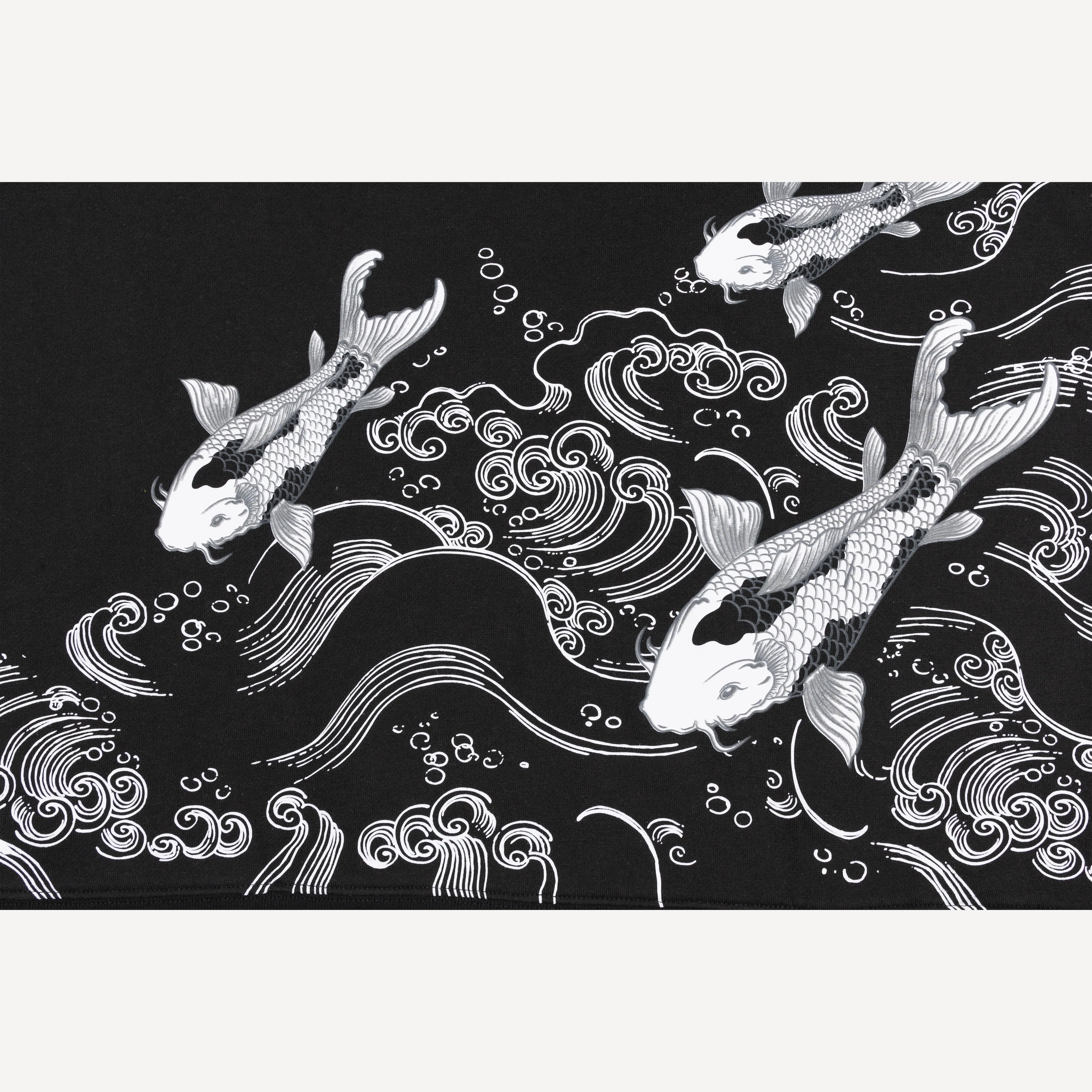 Graphic Wraparound Crewneck Sweatshirt - Black / Kanji Loyalty