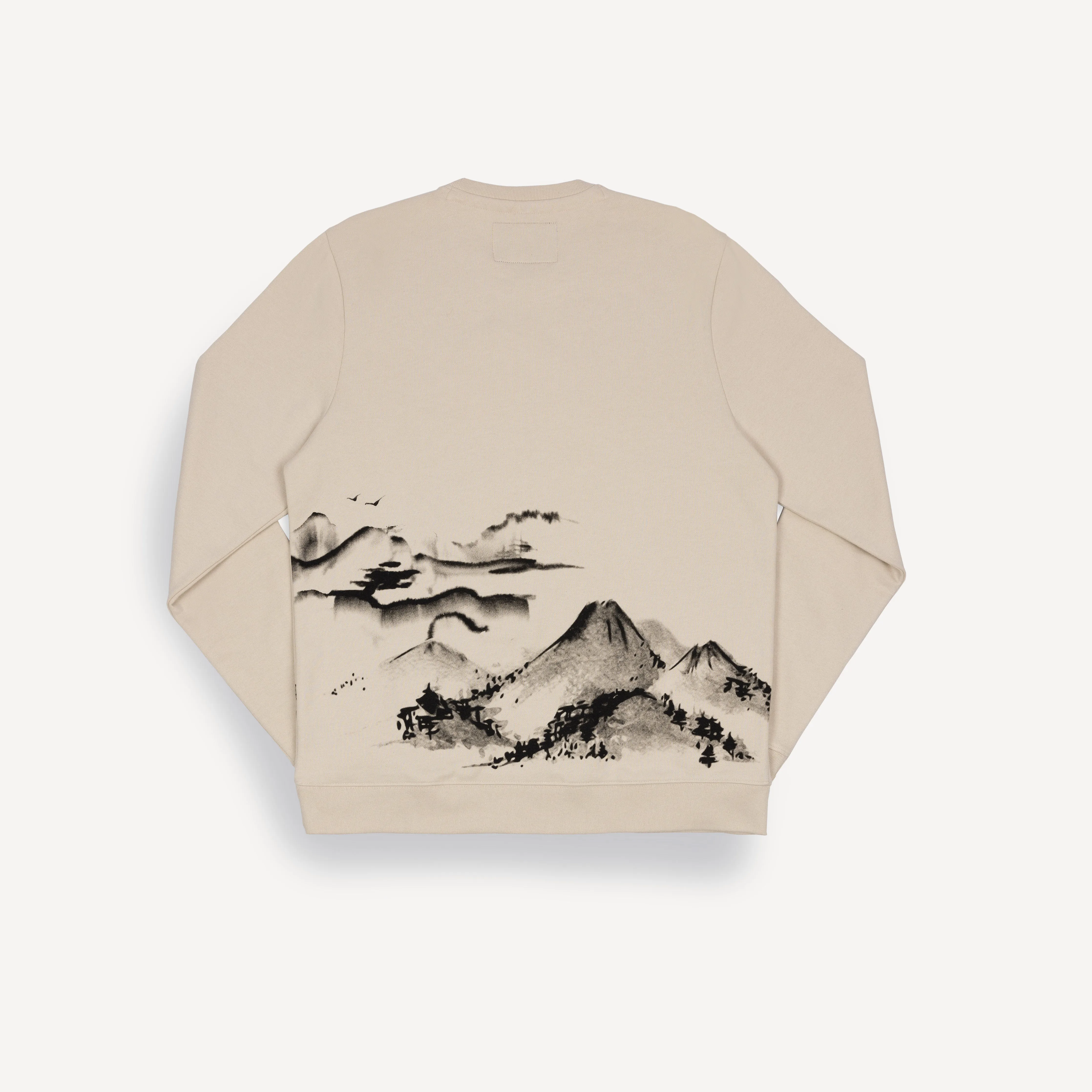 Graphic Wraparound Crewneck Sweatshirt - Oatmeal / New York