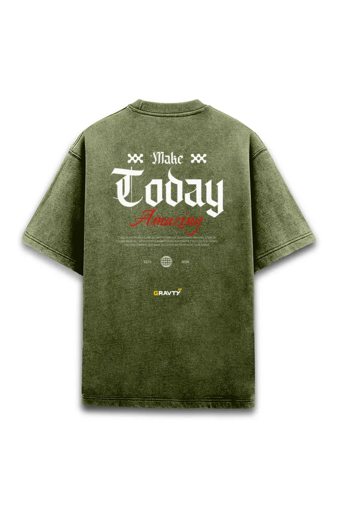 GRAVTY- Make Today Amazing - Acid Wash T-shirt
