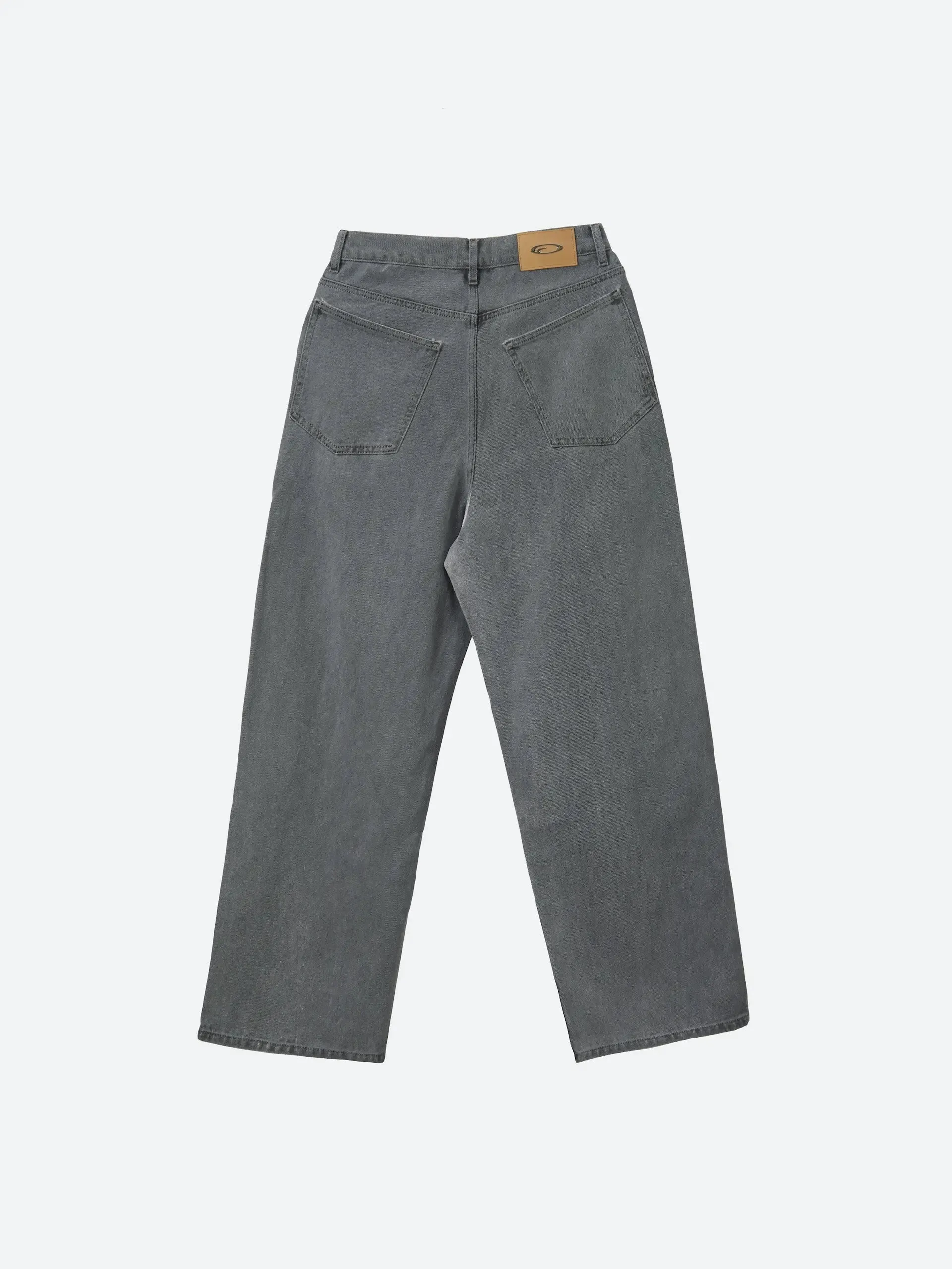 Gray Dyed Baggy Denim