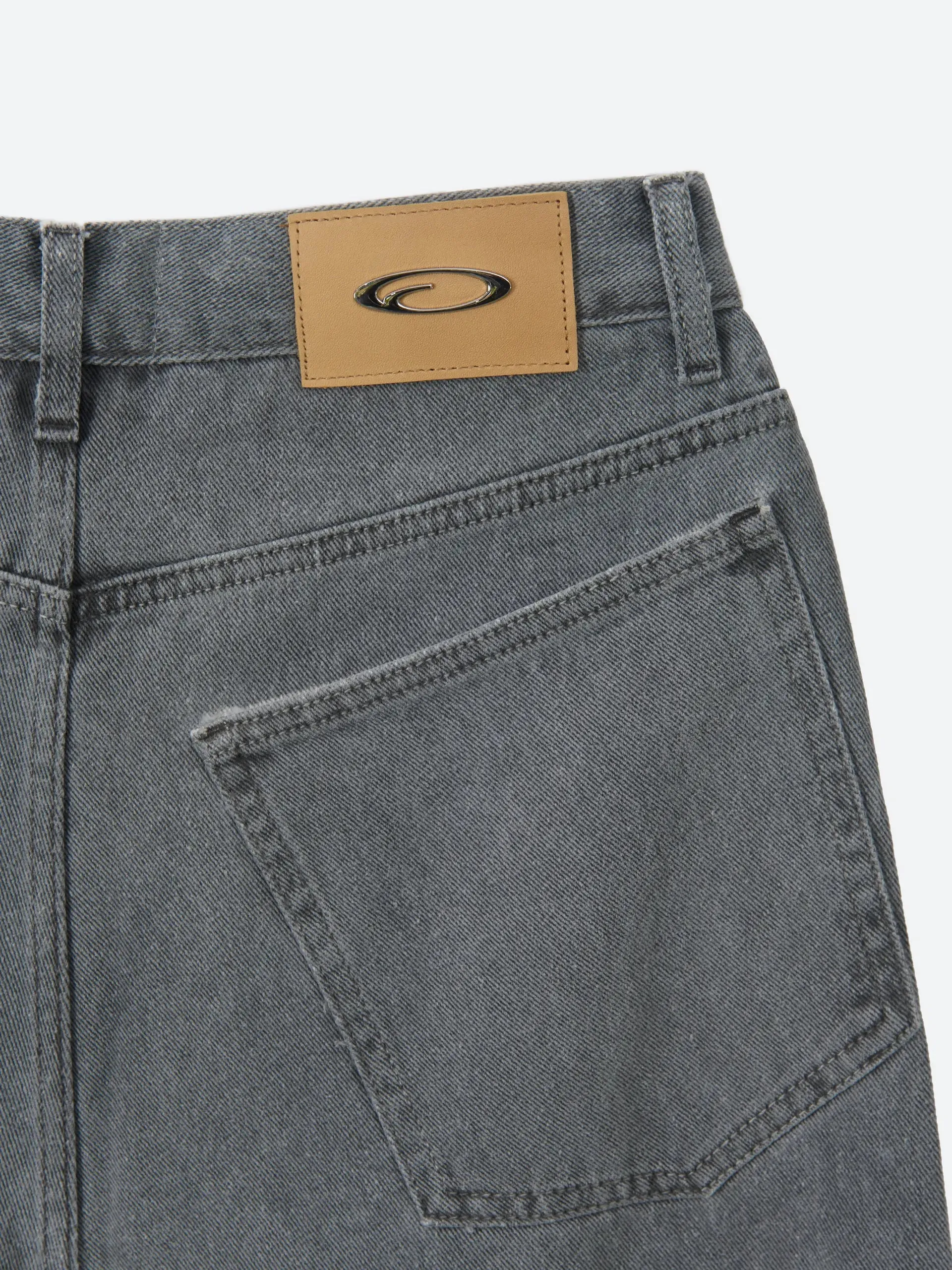 Gray Dyed Baggy Denim