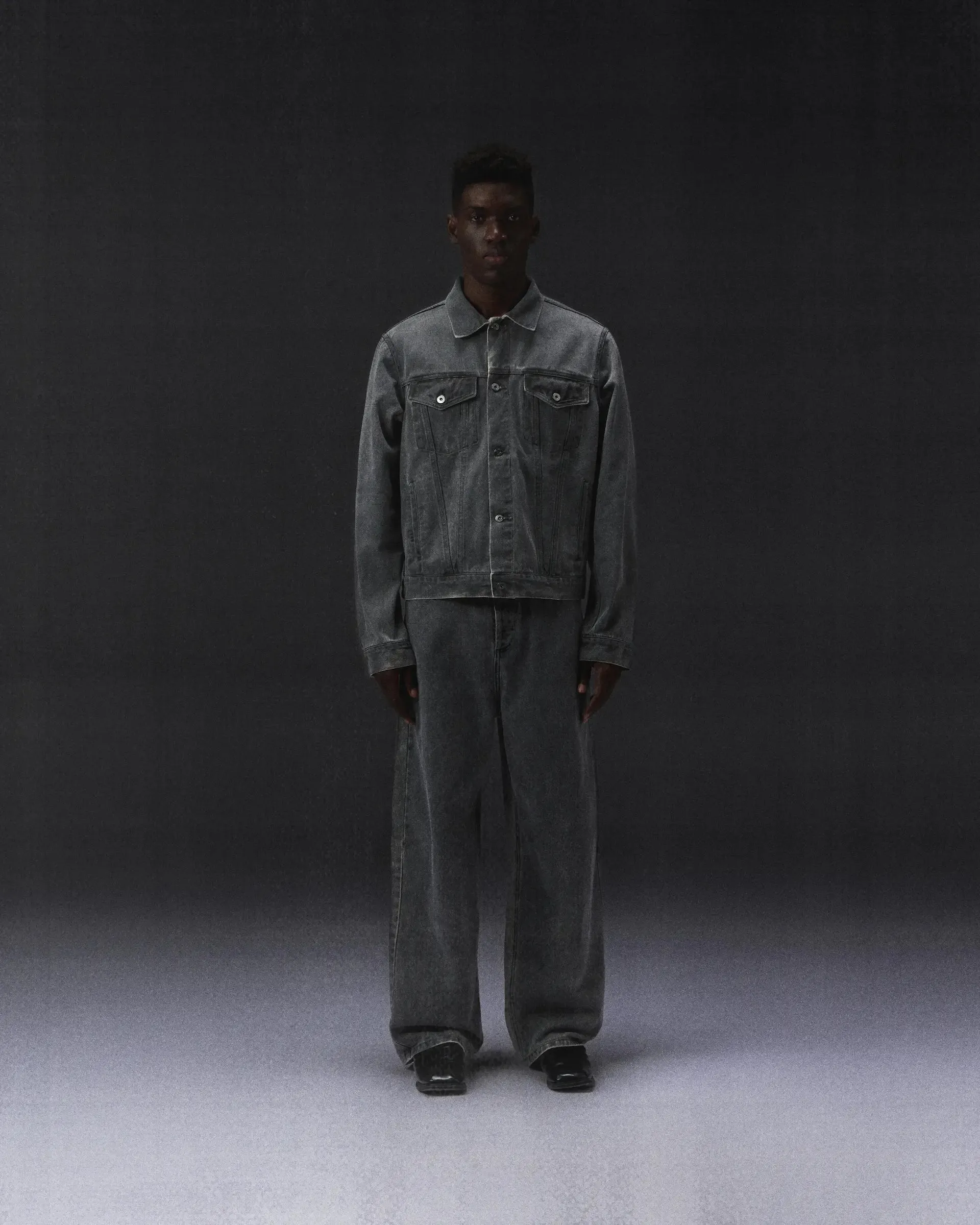 Gray Dyed Baggy Denim