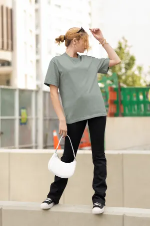 Greenish Grey Oversized Fit Unisex T-Shirt