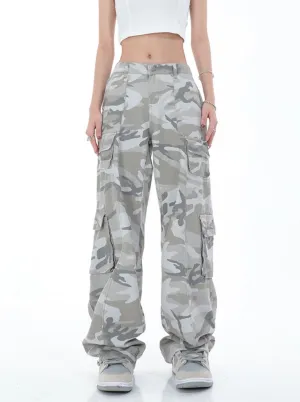 Grey Camo Cargo Pants