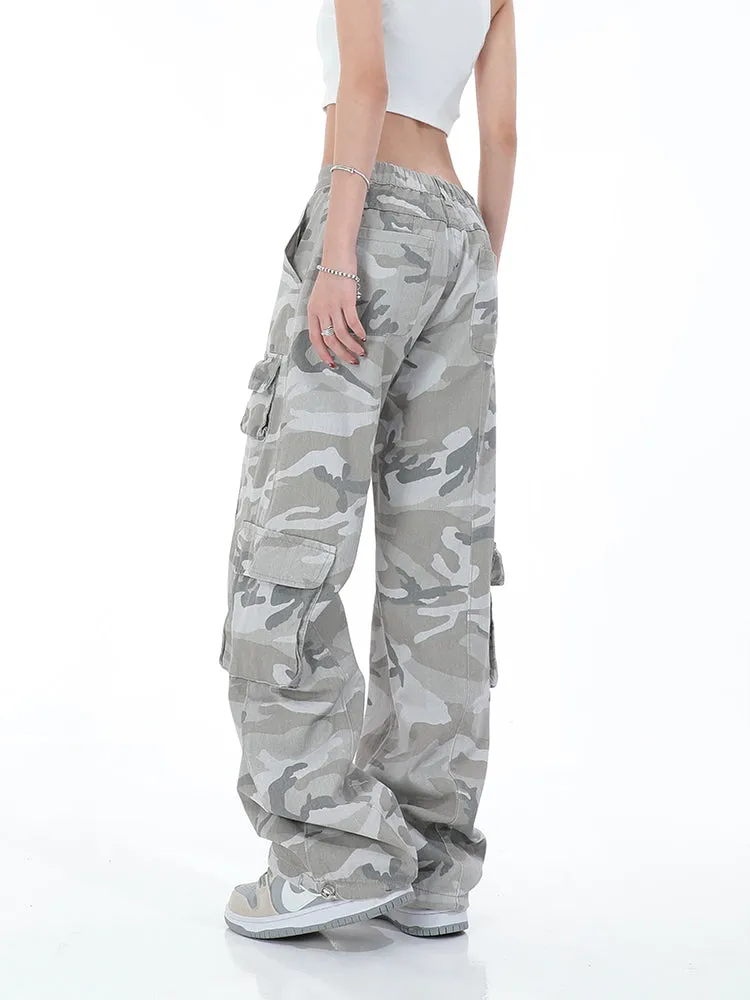 Grey Camo Cargo Pants