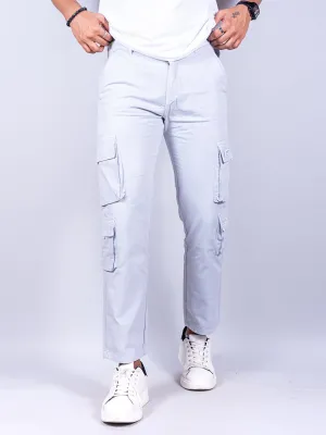 Grey Matty Linen Lycra Mens Cargo Pants