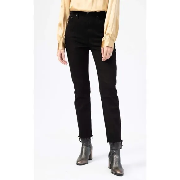 Grlfrnd Denim Reed High Waist Skinny Jeans in Black Magic Woman 28