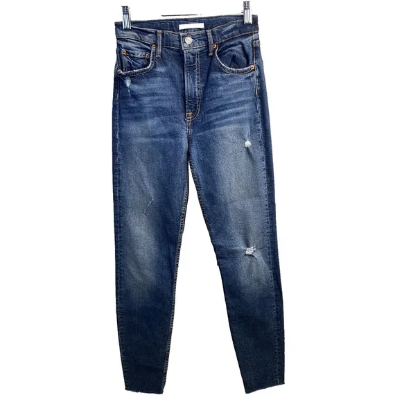 Grlfrnd Kendall Denim Skinny Jeans Womens Sz 25 Medium Wash Distressed Casual