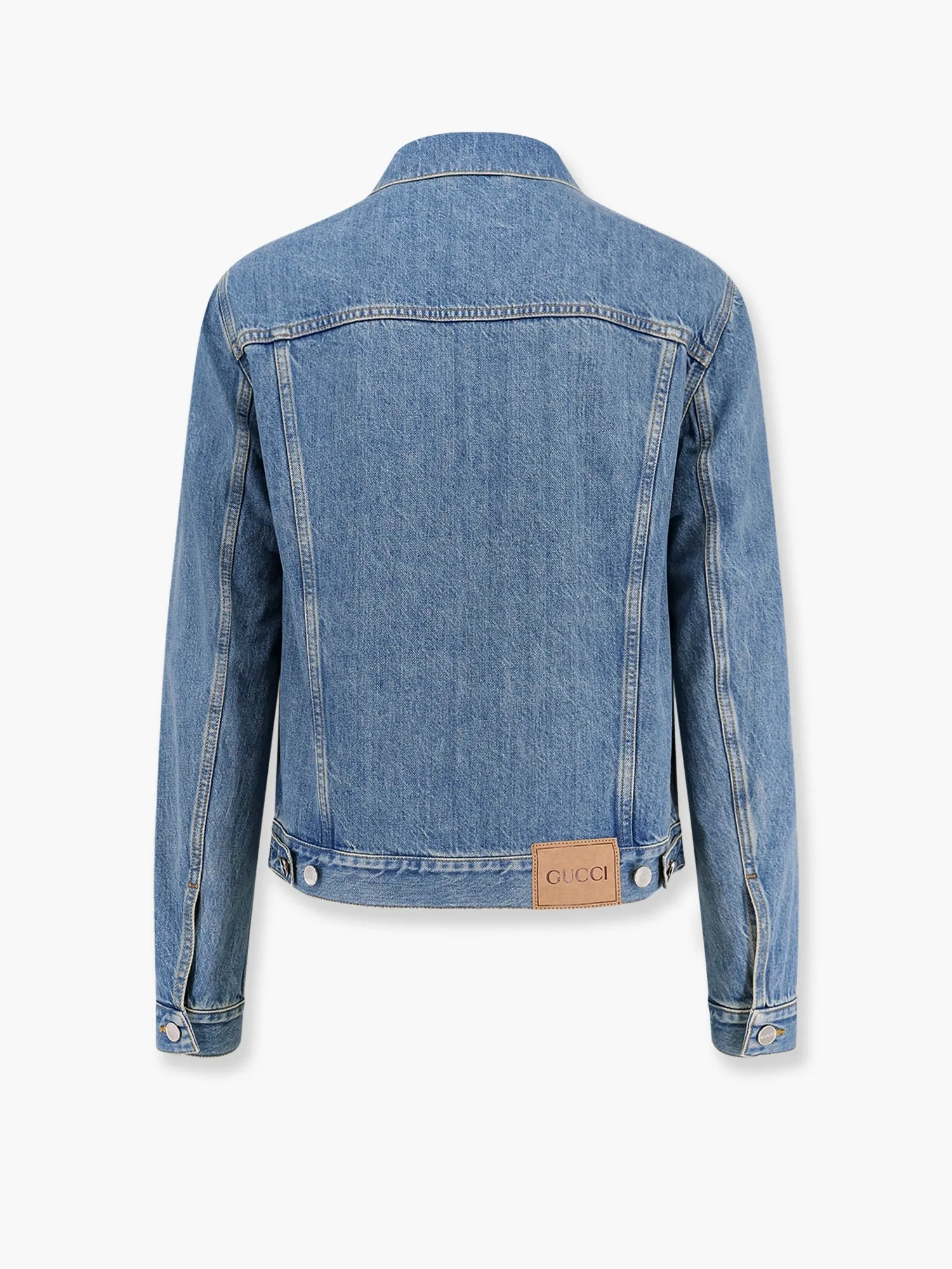 Gucci Denim Jacket With Lasered Double G