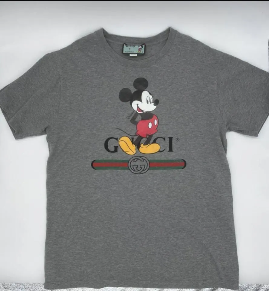 Gucci x Disney Oversized Mickey Mouse Cotton Gray T-Shirt