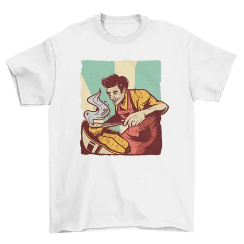 Happy Dad grill barbecue retro t-shirt