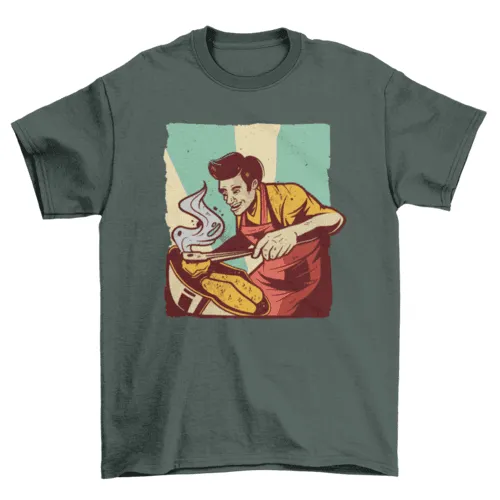 Happy Dad grill barbecue retro t-shirt