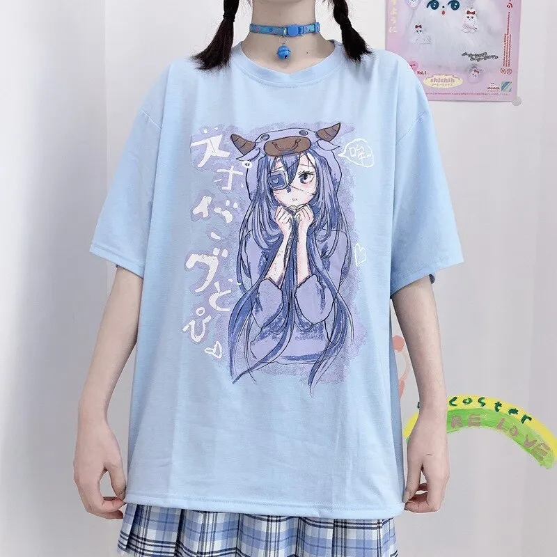 Harajuku Kawaii Pink Graphic T-Shirts