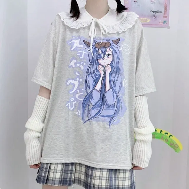 Harajuku Kawaii Pink Graphic T-Shirts