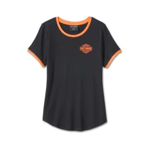 Harley-Davidson® Womens Black Ringer T-Shirt