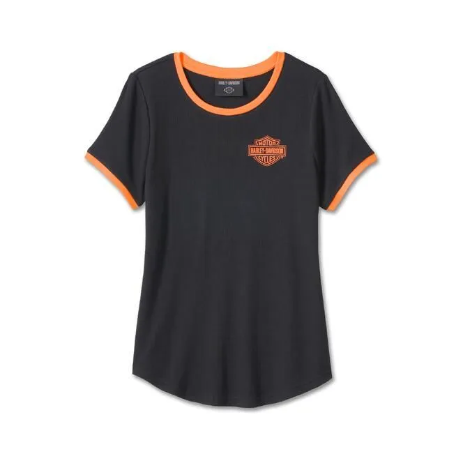 Harley-Davidson® Womens Black Ringer T-Shirt