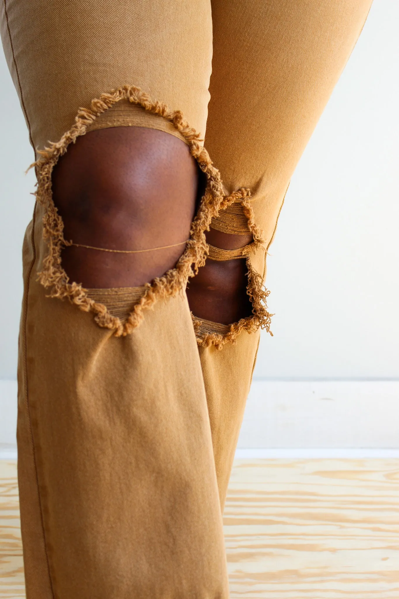 Harlow Distressed Ankle Flare • Camel - PLUS
