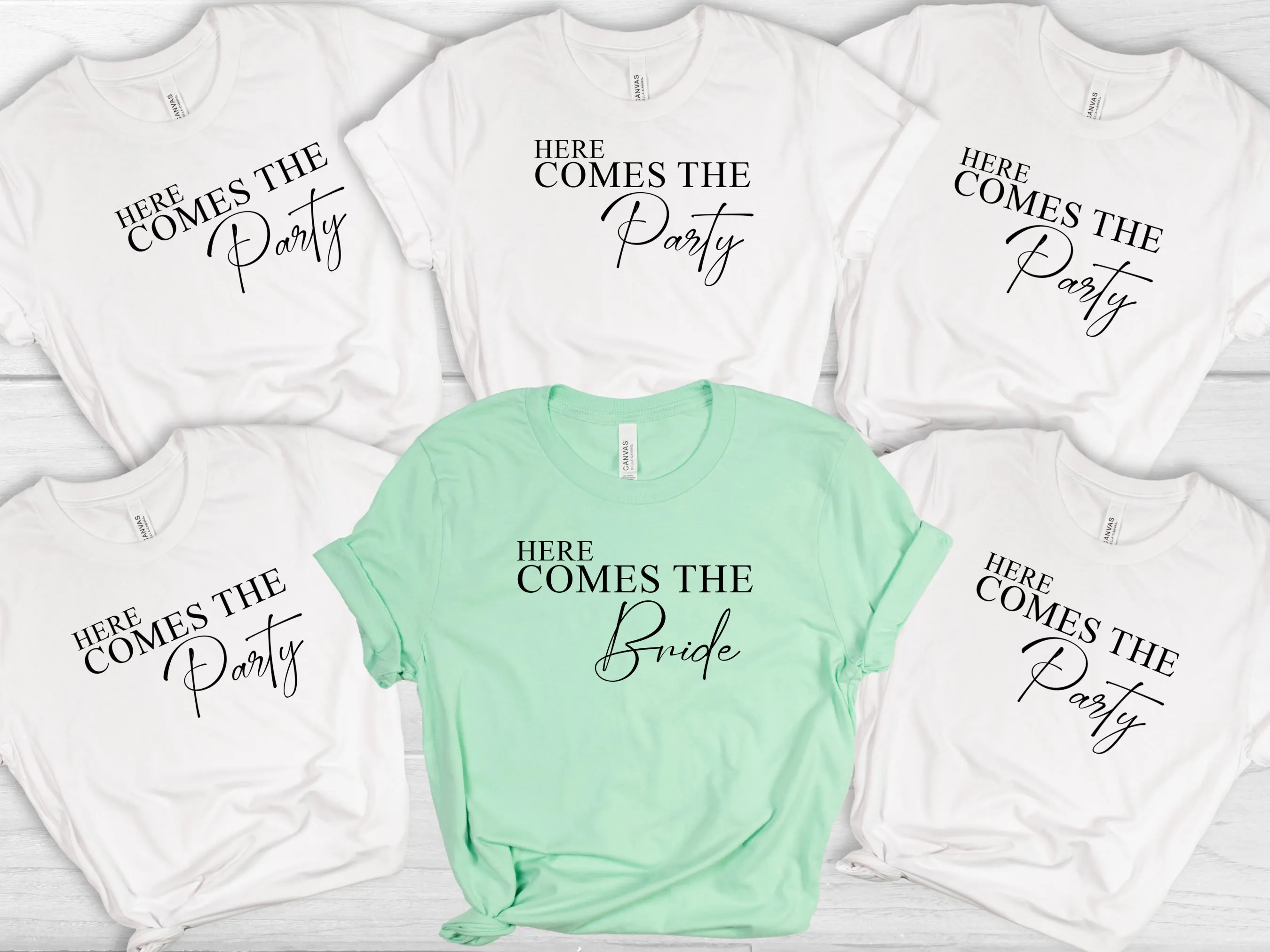 Here Comes The Bride Hen Party T Shirts, Girls Trip Matching Oversized Unisex Tops