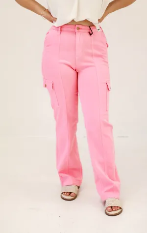 Here With You Pink Judy Blue Cargo Pants
