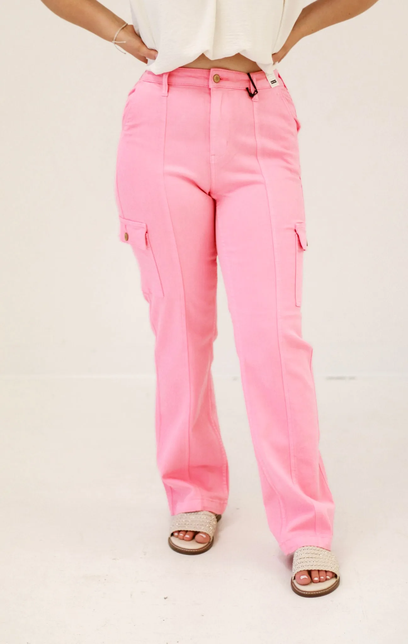 Here With You Pink Judy Blue Cargo Pants