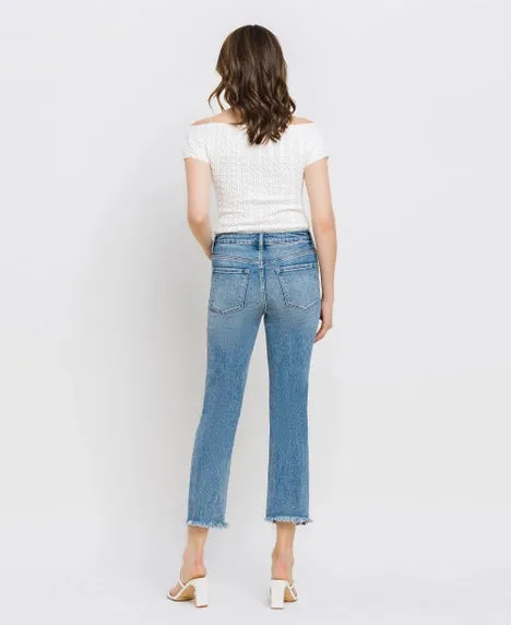High Rise Distressed Crop Jean