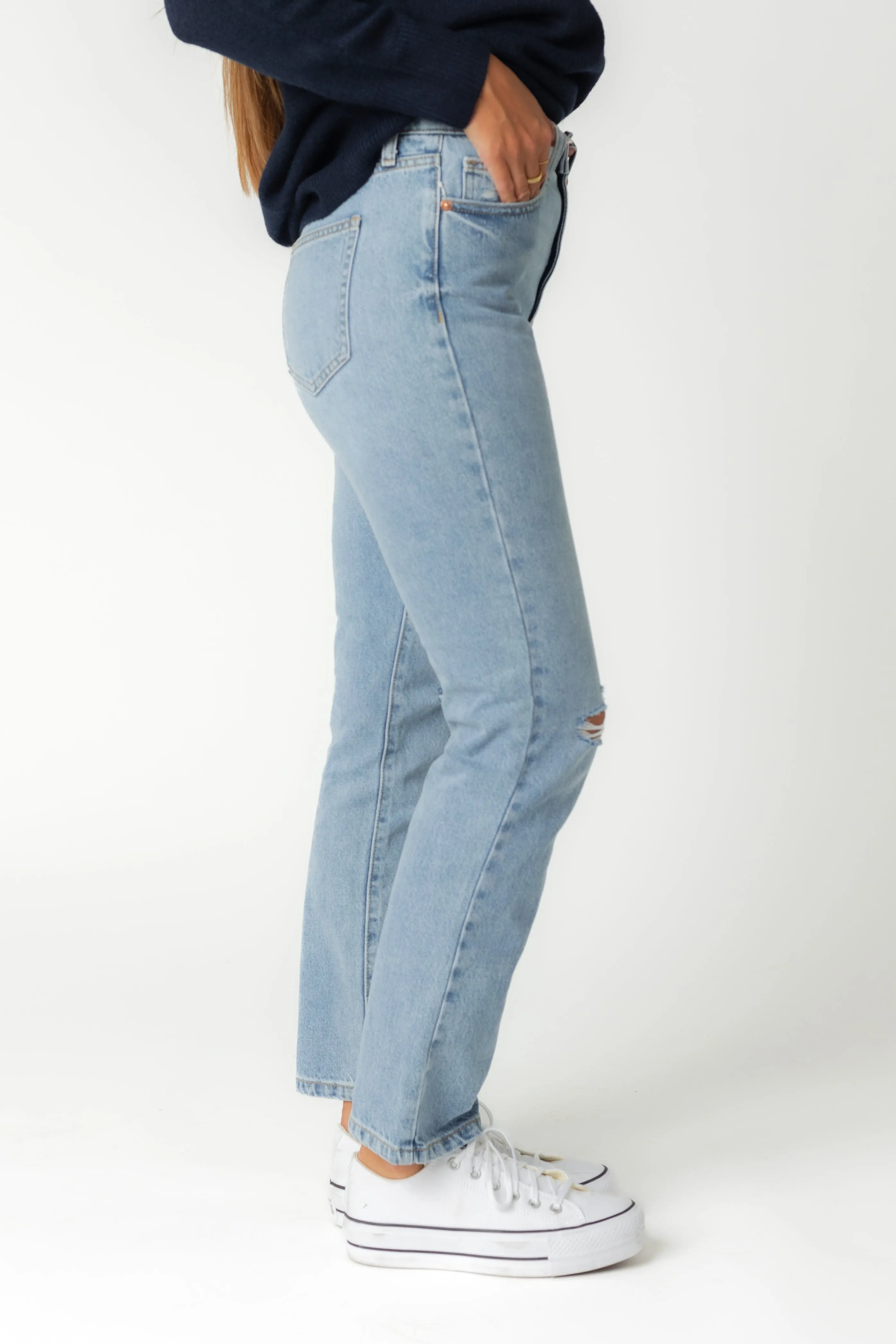 High Rise Slim Straight Jeans