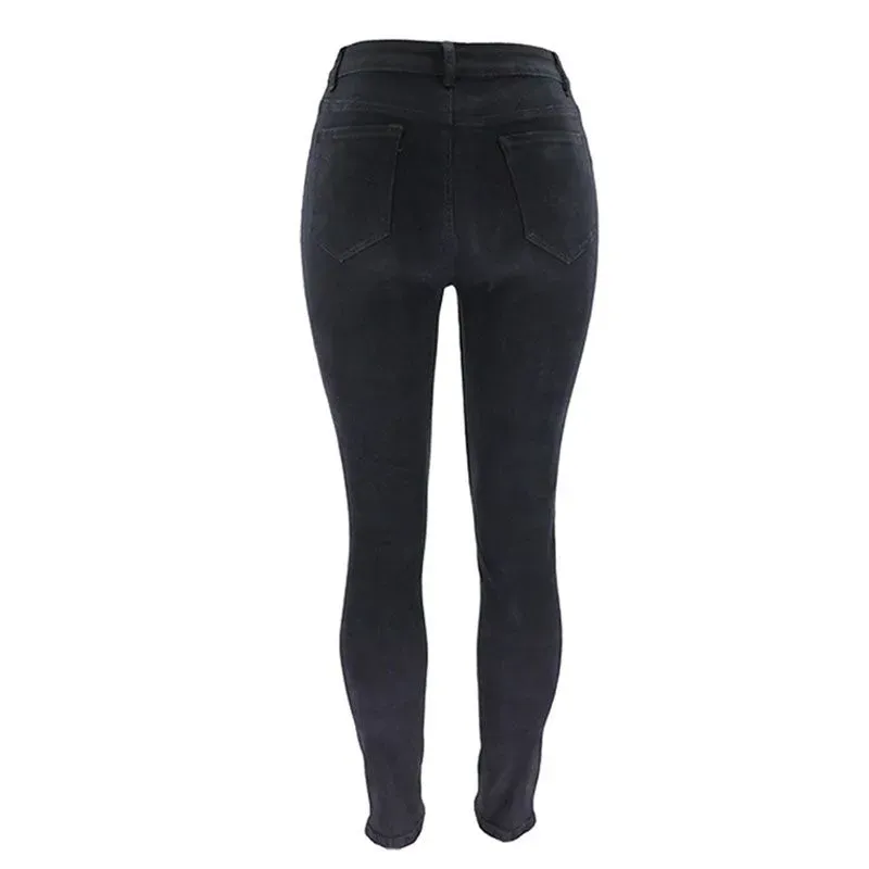 High Waist Ripped Skinny Jeans