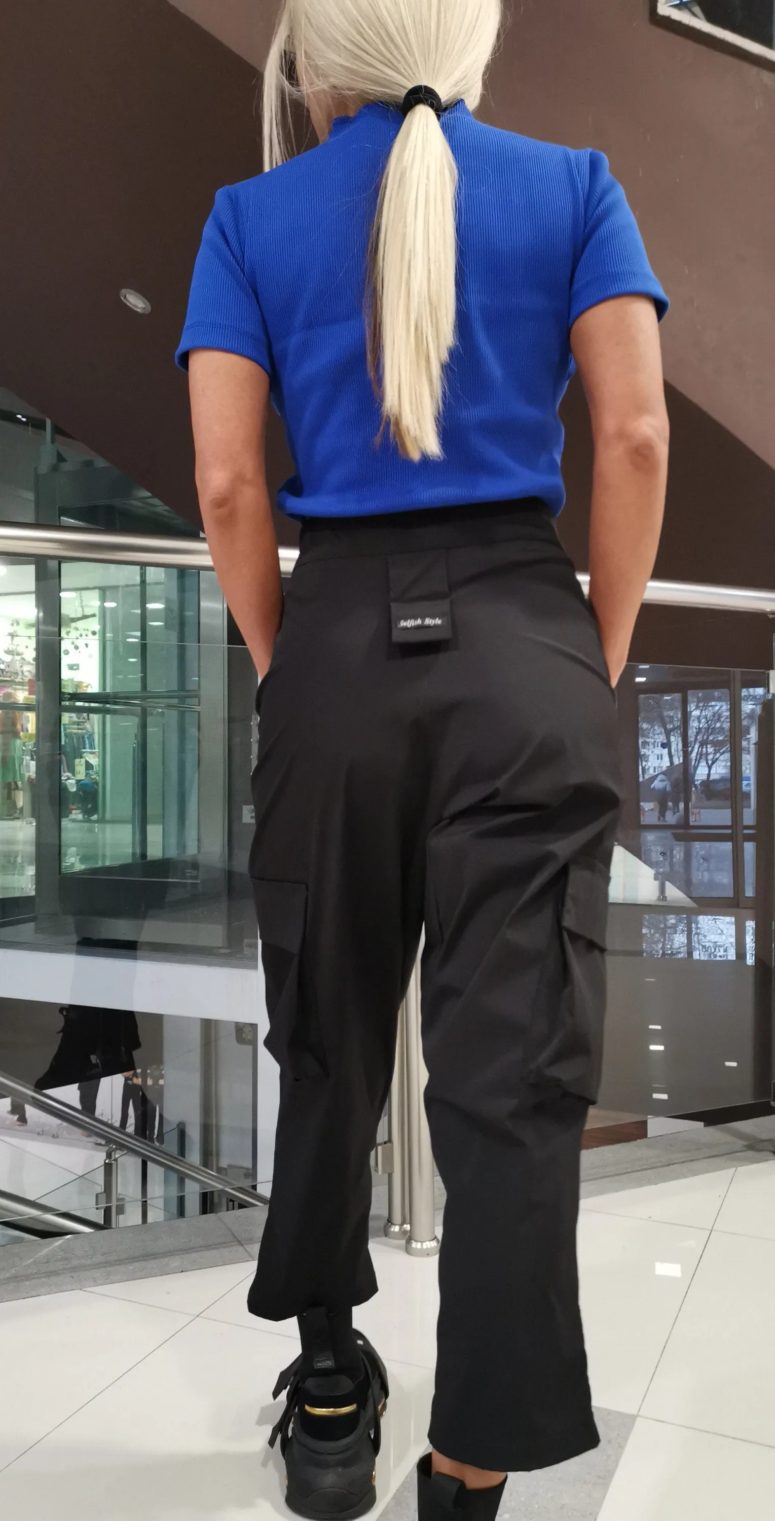 High Waist Trousers, Harem Pants with Zippers, Loose Fit Pants, Black Baggy Pants, Drop Crotch Pants, Extravagant Trousers