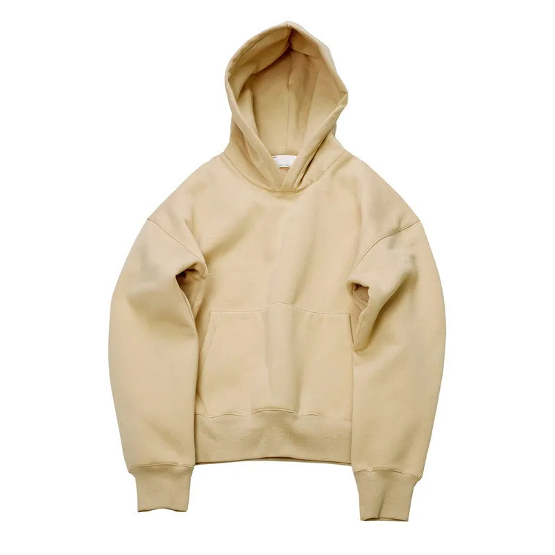 hip hop hoodies with fleece WARM winter mens kanye west hoodie sweatshirt swag solid Olive pullover