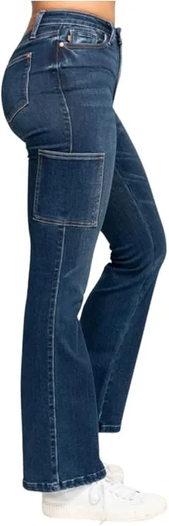 Holly High Waisted Cargo Bootcut Jeans