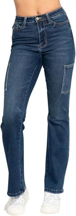 Holly High Waisted Cargo Bootcut Jeans