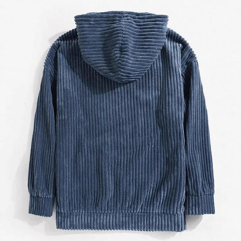 Hooded Corduroy Pullover