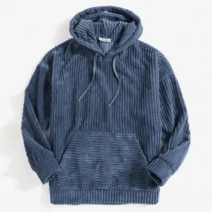 Hooded Corduroy Pullover