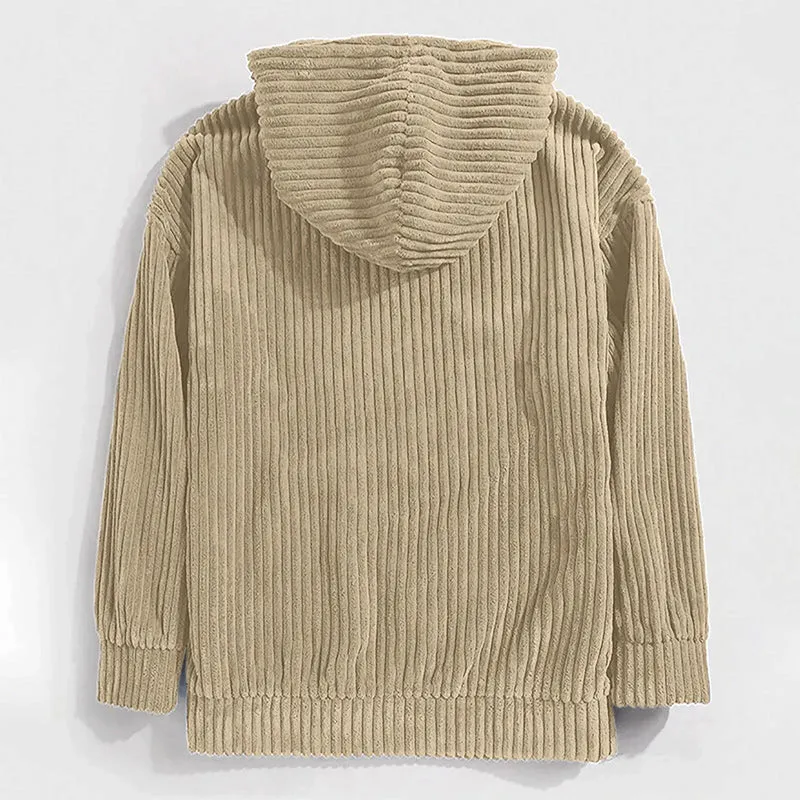 Hooded Corduroy Pullover