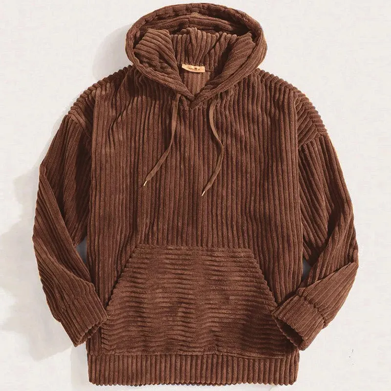 Hooded Corduroy Pullover