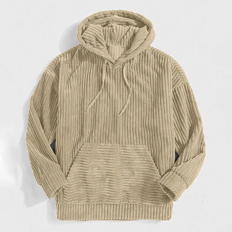 Hooded Corduroy Pullover
