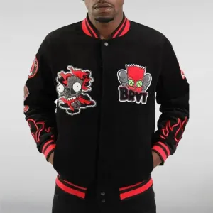 Hudson Bart Simpson Varsity Jacket