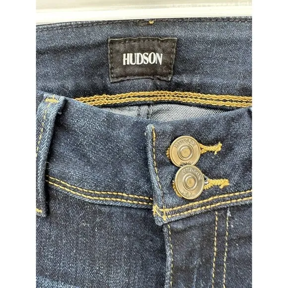 Hudson Beth Low Rise Baby boot cut distressed jeans dark wash sz 27 Y2K western