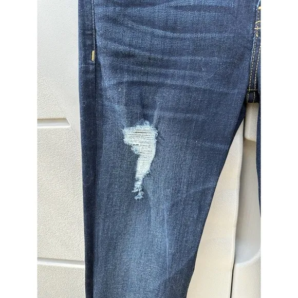 Hudson Beth Low Rise Baby boot cut distressed jeans dark wash sz 27 Y2K western