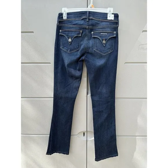 Hudson Beth Low Rise Baby boot cut distressed jeans dark wash sz 27 Y2K western