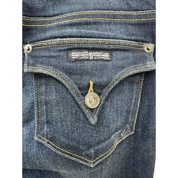 Hudson Beth Low Rise Baby boot cut distressed jeans dark wash sz 27 Y2K western