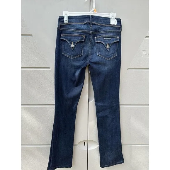 Hudson Beth Low Rise Baby boot cut distressed jeans dark wash sz 27 Y2K western