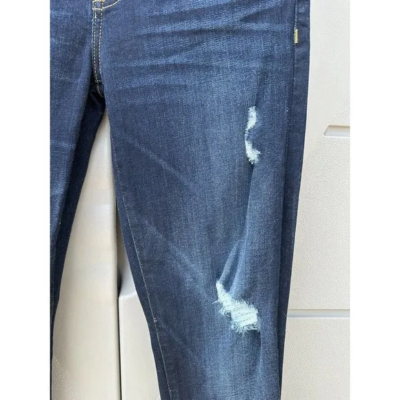 Hudson Beth Low Rise Baby boot cut distressed jeans dark wash sz 27 Y2K western