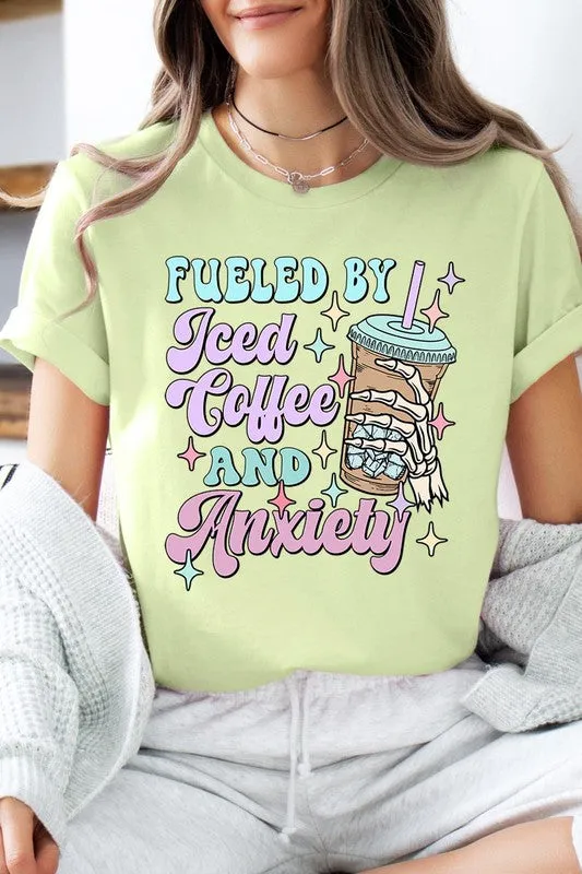 Iced Coffee Anxiety Skeleton Graphic T Shirts