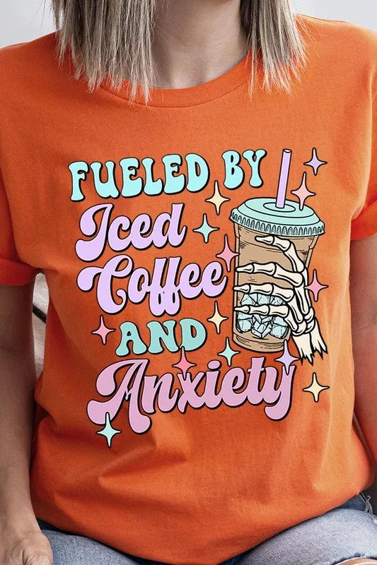 Iced Coffee Anxiety Skeleton Graphic T Shirts