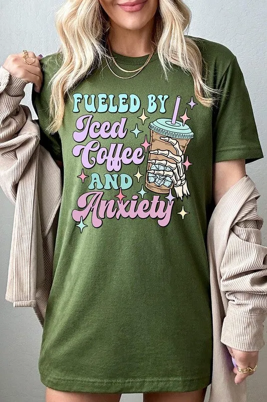Iced Coffee Anxiety Skeleton Graphic T Shirts