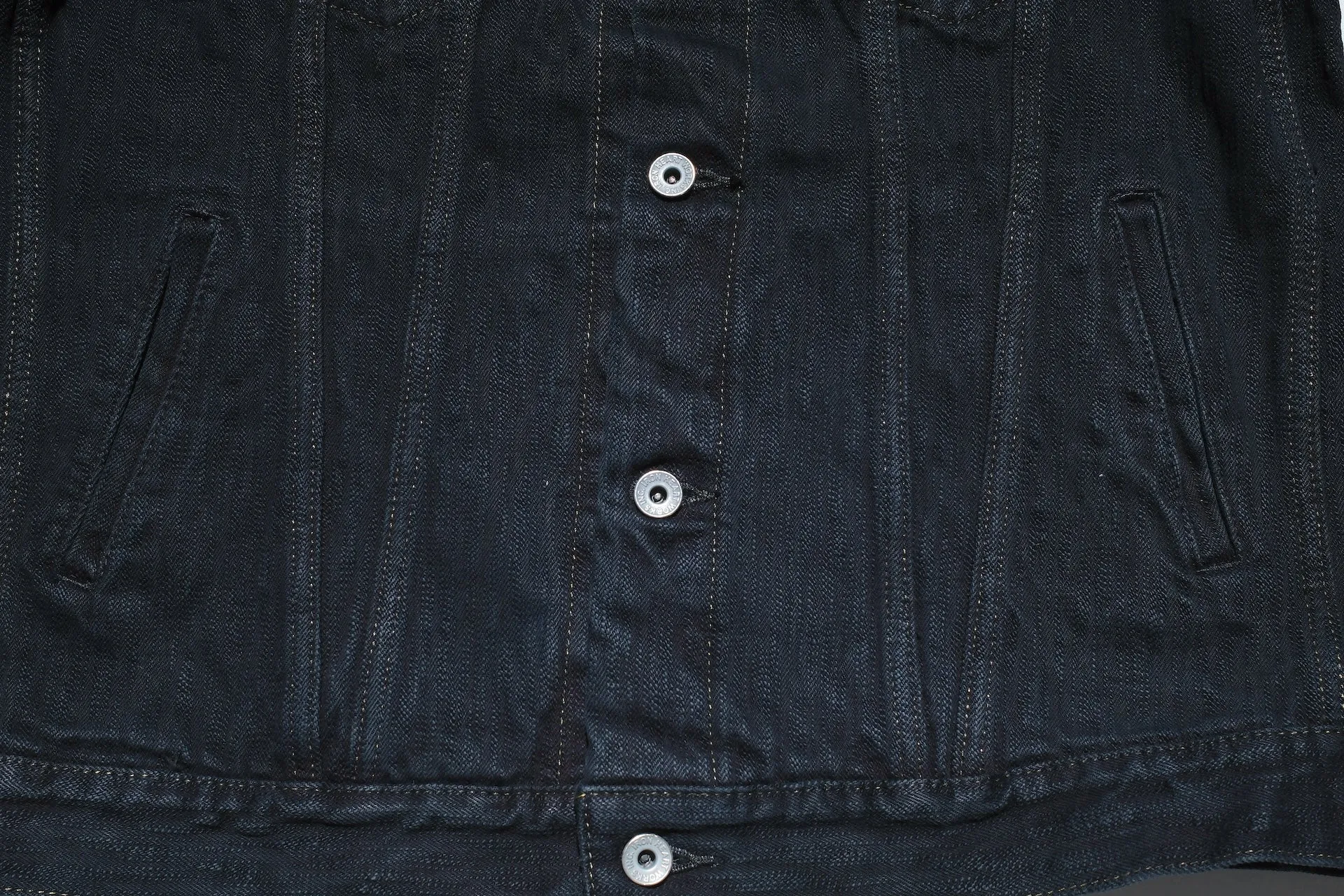 Iron Heart 16oz Black Overdyed Slubby Type 3 Denim Jacket