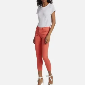 J BRAND Denim Skinny Jeans Coral Raw Hem Kalani Size 26 Mid Rise Ankle